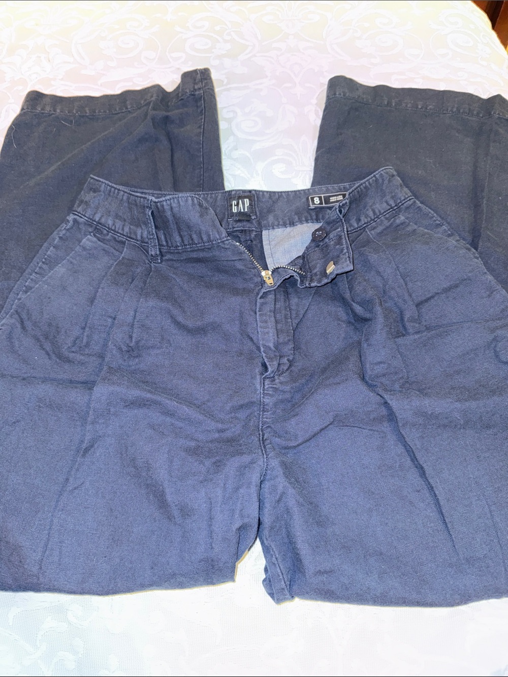 GAP Wide Leg Pants in Dark Navy Blue
